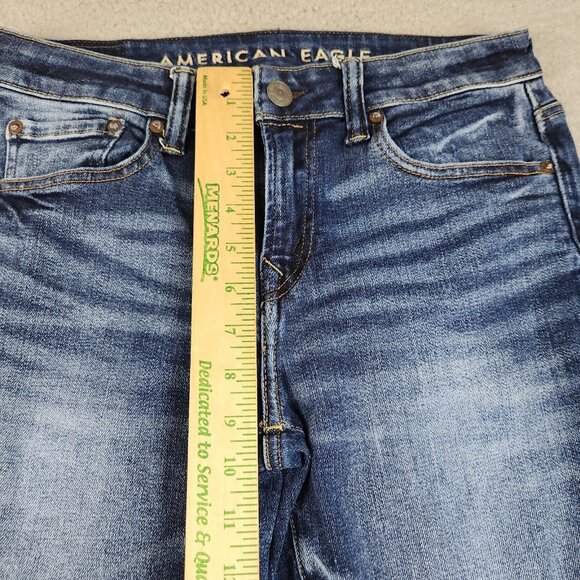 AE Next Level Airflex Skinny Jeans Men's Size 30x34 Blue Denim Whiskered Stretch - Picture 4 of 13